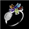 Image 2 : AMETHYST, CITRINE, MOZAMBIQUE GARNET, PERIDOT, SKY BLUE TOPAZ, TANZANITE Ring in 14k Gold Plated 925
