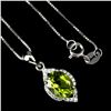 Image 2 : PERIDOT Necklace in 14k Gold Plated 925 Sterling Silver â€“ 18 inches long - Appra