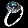 Image 2 : BLACK OPAL and BLUE SAPPHIRE Ring in 14k Gold Plated 925 Sterling Silver â€“ Size 