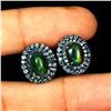 Image 2 : BLACK OPAL and BLUE SAPPHIRE Earrings in 14k Gold Plated 925 Sterling Silver â€“ A