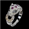 Image 3 : TANZANITE, GARNET and SAPPHIRE Ring in 14k Gold Plated 925 Sterling Silver â€“ Siz