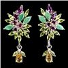 Image 1 : CITRINE, EMERALD, PERIDOT and GARNET Earrings in 14k Gold Plated 925 Sterling Silver - Appraised Rep