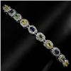Image 1 : SAPPHIRE Bracelet in 14k Gold Plated 925 Sterling Silver â€“ 7.5 inches long â[x=#