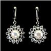 Image 1 : AQUAMARINE AND PEARL Earrings in 14k Gold Plated 925 Sterling Silver â€“ Appraised
