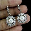 Image 2 : AQUAMARINE AND PEARL Earrings in 14k Gold Plated 925 Sterling Silver â€“ Appraised