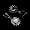 Image 3 : AQUAMARINE AND PEARL Earrings in 14k Gold Plated 925 Sterling Silver â€“ Appraised
