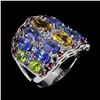 Image 2 : CITRINE, PERIDOT, GARNET and TANZANITE Ring in 14k Gold Plated 925 Sterling Silver â€[x=#82