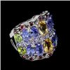 Image 3 : CITRINE, PERIDOT, GARNET and TANZANITE Ring in 14k Gold Plated 925 Sterling Silver â€[x=#82