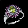Image 2 : PERIDOT, GARNET and TANZANITE Ring in 14k Gold Plated 925 Sterling Silver â€“ Size