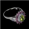 Image 3 : PERIDOT, GARNET and TANZANITE Ring in 14k Gold Plated 925 Sterling Silver â€“ Size