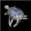 Image 2 : TANZANITE, GARNET and SAPPHIRE Ring in 14k Gold Plated 925 Sterling Silver â€“ Siz