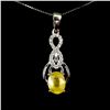 Image 1 : YELLOW SAPPHIRE Necklace in 14k Gold Plated 925 Sterling Silver â€“ 18 inches long