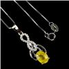 Image 2 : YELLOW SAPPHIRE Necklace in 14k Gold Plated 925 Sterling Silver â€“ 18 inches long