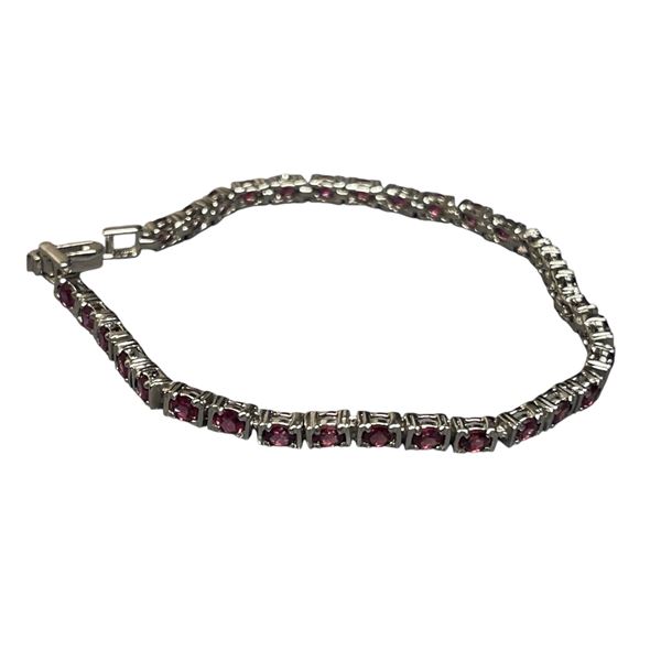 Valuable RHODOLITE GARNET Bracelet in 14 K Gold Plated 925 Sterling Silver –  Appraised Rep