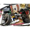 Image 2 : Cart lot full of misc. - tools/ First Aid kit/ electronics/ belts/ toolbox with assorted tools etc.