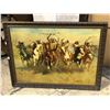 Image 1 : Framed "Victory Dance" print on board by Frederic Remington - approx. 31in x 24in