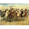 Image 2 : Framed "Victory Dance" print on board by Frederic Remington - approx. 31in x 24in