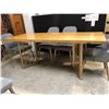 Image 2 : Contemporary wood top metal base dining table - approx. 79in length x 32in wide x 29 1/2in height (c
