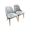 Image 1 : Set of 6 contemporary velvet grey dining chairs - 25in x 32in height x 19in wide