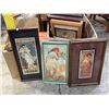 Image 2 : Large group of assorted framed wall hangings & box full of assorted books