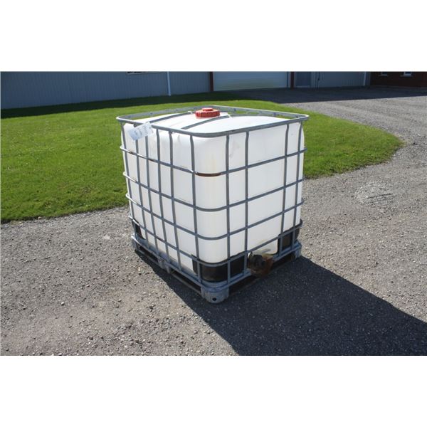plastic tote in steel cage