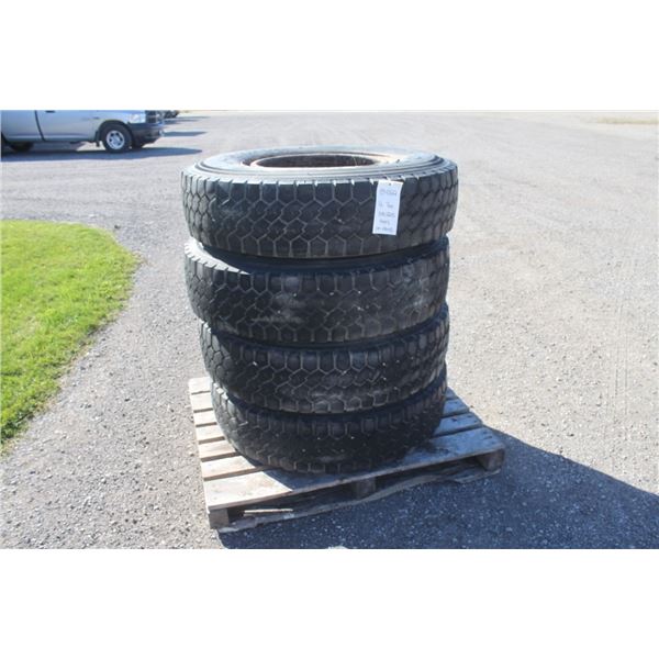 Toyo 2 - 11R22.5 truck tires on rims