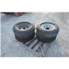 Image 3 : set of 4 used 225/75R15 trailer tires on 6 bolt rim