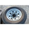 Image 4 : set of 4 used 225/75R15 trailer tires on 6 bolt rim