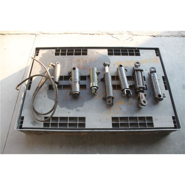 skid of misc hydraulic cylinders