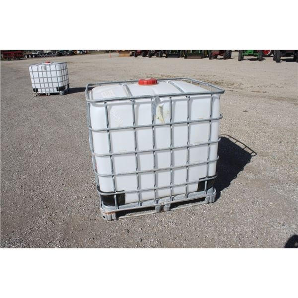 plastic tote in steel cage
