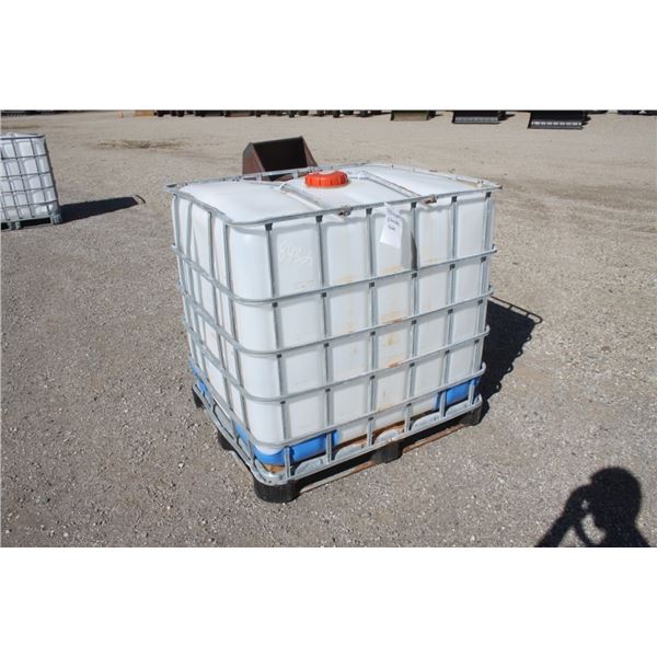 plastic tote in steel cage