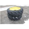 Image 1 : Pair of 430R953 (380/85R-30) tires and 12 bolt JD rims, 16 7/8 bolt circle, 14 5/8 pilot