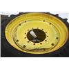 Image 6 : Pair of 430R953 (380/85R-30) tires and 12 bolt JD rims, 16 7/8 bolt circle, 14 5/8 pilot