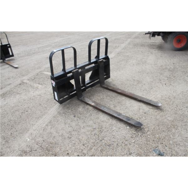 Walco 5500Lb pallet forks, 48" tines, SS hookup, New and Unused