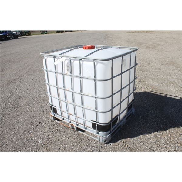 plastic tote in steel cage