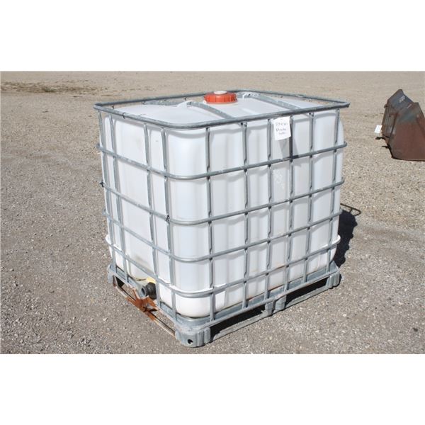 plastic tote in steel cage