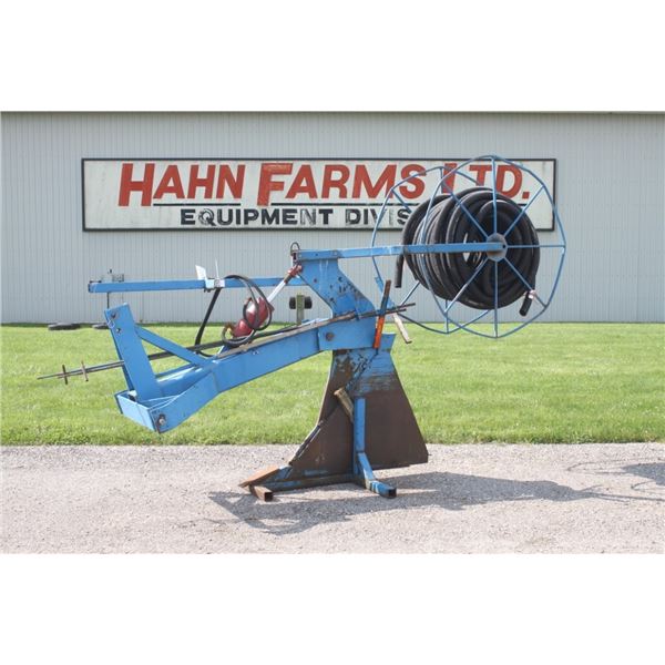 Persall 3pth tile plow with reel, 2" tile