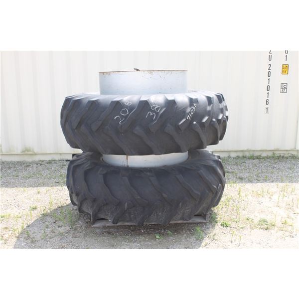 GoodYear set of 20.8x38 T-rail snap on duals, 12" band width, snap on hubs