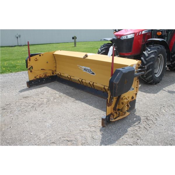 Metal Pless 9' snow blade, under tractor sub frame