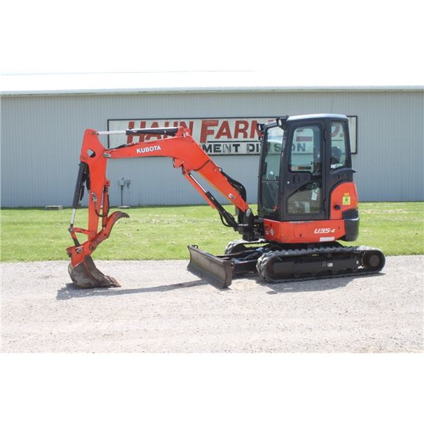 2018, Kubota U35-4 excavator, cab, air, 1939 hours