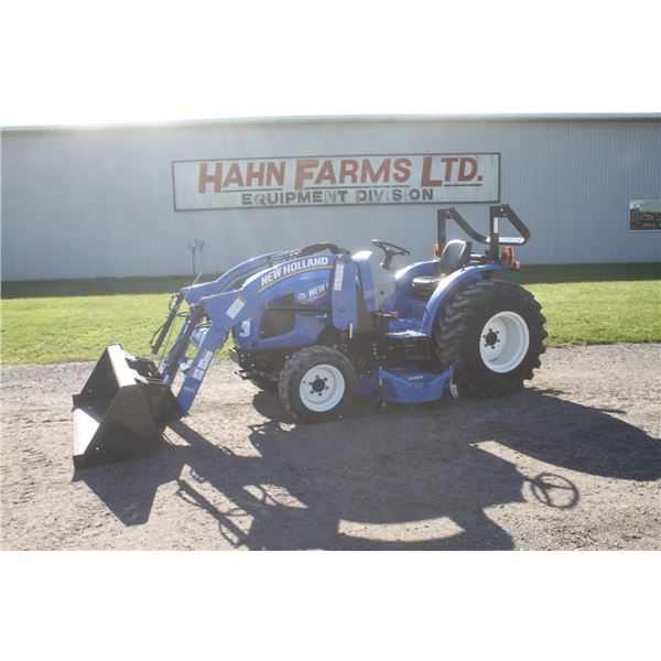 New Holland WorkMaster 40 4wd compact tractor, 140TL loader, 266BMM mid mount mower deck, 53 hours