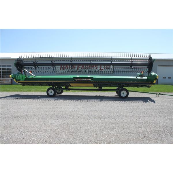 2018, JD 635FD 35' flex draper head, dual drive knife (Header carrier wagon NOT INCLUDED)