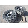 Image 2 : Earth Force set of 4 30x10-16 solid tires on 8 bolt rims to fit skidsteer