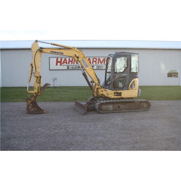 Komatsu PC50 5 ton mini excavator, cab, thumb, 5200 hours