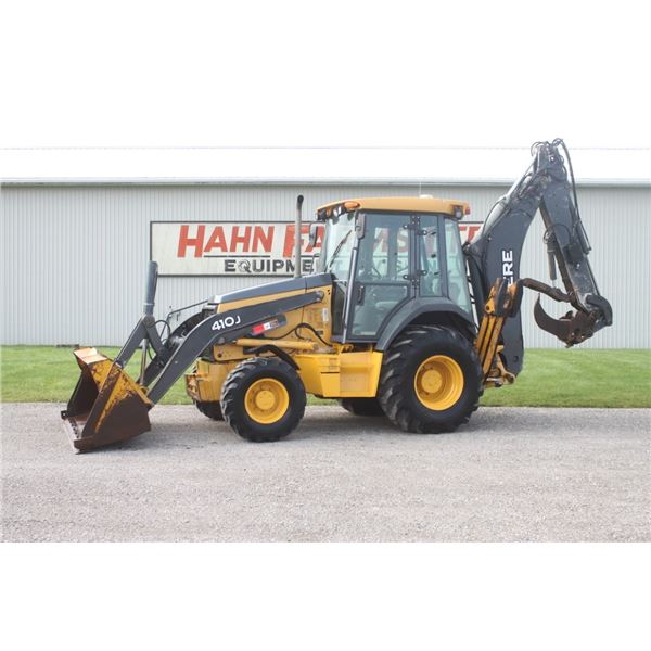 JD 410J 4wd backhoe, Extenda-hoe, hydraulic thumb, 7308 hours