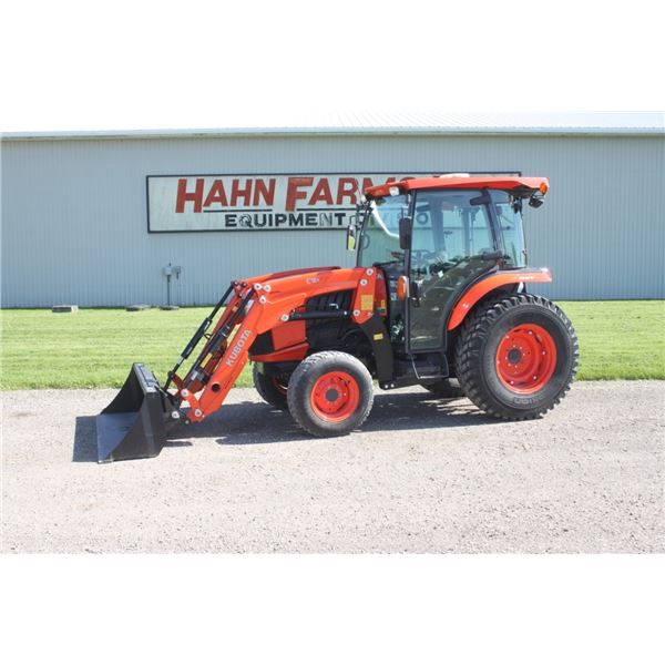 Kubota L6060 4wd tractor, cab, air, Hydro, C18S SL loader, 1568 hours