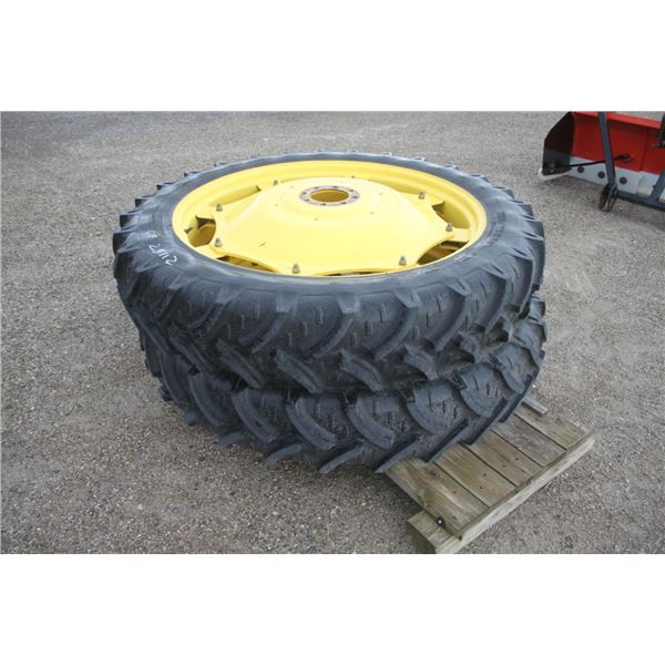 Set of 2 Kleber 300/95R46 row crop tires on JD 5000 series rims