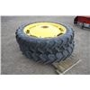 Image 1 : Set of 2 Kleber 300/95R46 row crop tires on JD 5000 series rims