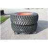 Image 1 : Set of 2 Nokian 480/80R34 tires on Kubota rims, cast centers, 6" pilot, 8" bolt circle