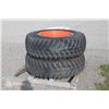 Image 2 : Set of 2 Nokian 360/80R24 tires on Kubota rims, 6" pilot, 8" bolt circle